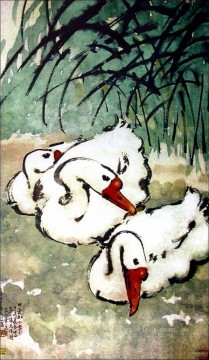 中国 Painting - Xu Beihong グース 3 伝統的な中国
